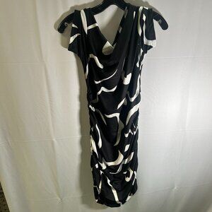 shein dressy black and white print dress